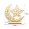 2 Set Eid Mubarak Wooden Ornament Ramadan Hanging Plaque Moon Star Pendant for Decorations (Classic Style)